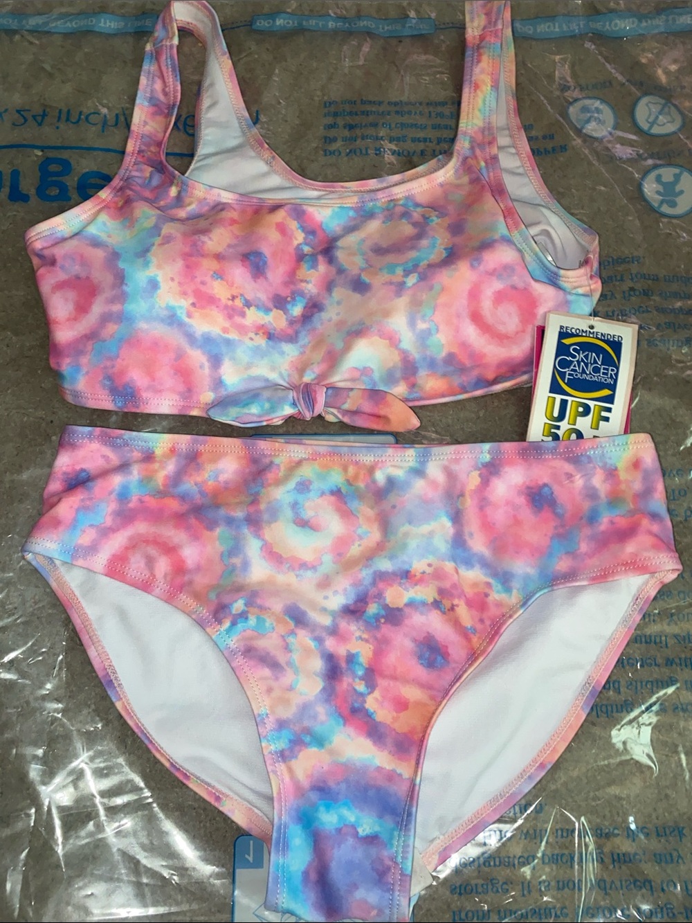 Andy & Evan Pink Blue Purple Tie-Dye Girls' Bikini Set